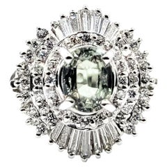 Vintage Alexandrite & Diamond Double Halo Ring in Platinum
