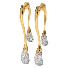 Vintage Alexis Bittar Designer Solanales Crystal Front Back Double Drop Earrings