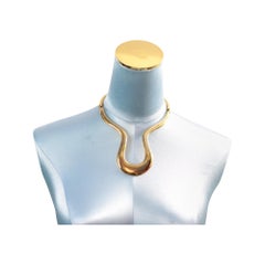 Vintage Alexis Kirk Articulated Gold Tone Choker Necklace Circa 1980s