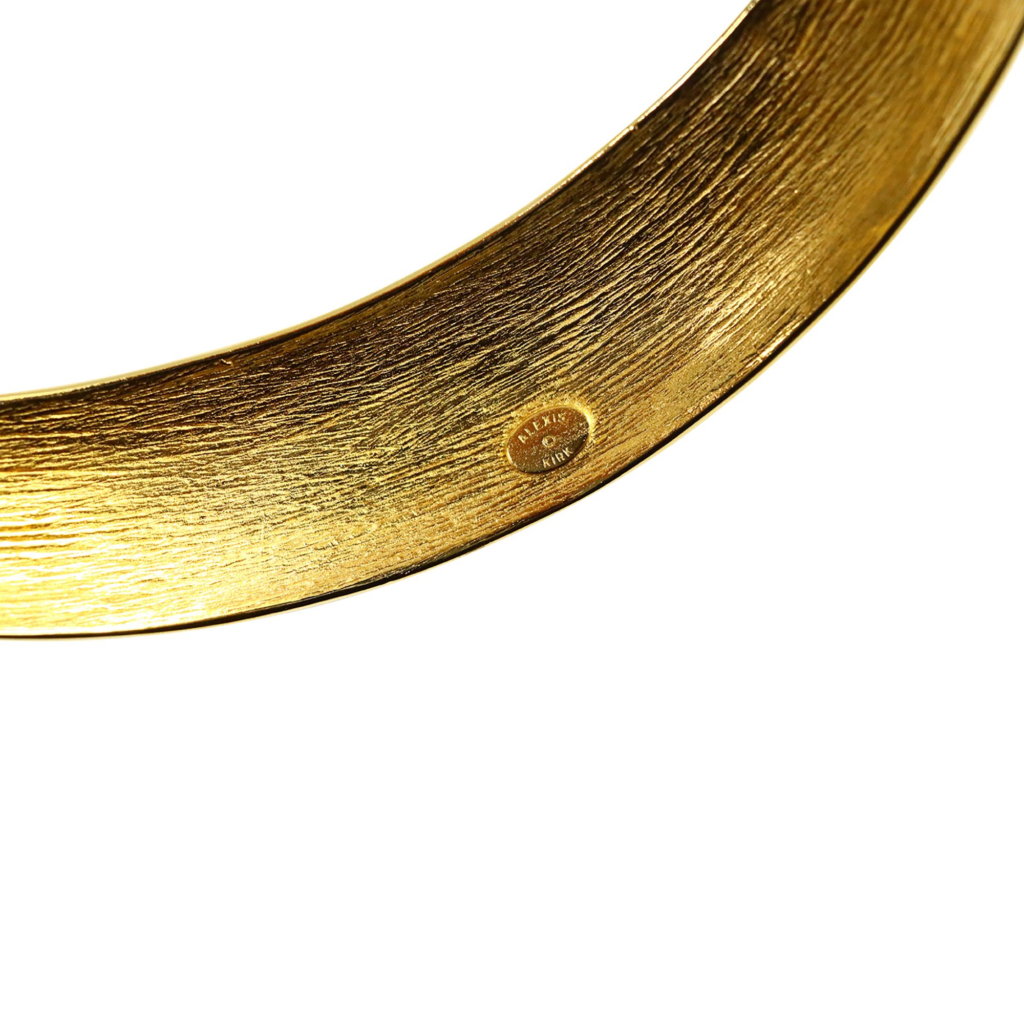 Collar gargantilla vintage Alexis Kirk articulado en tono dorado Circa años 80 en venta 2