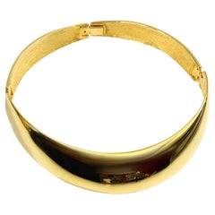 Vintage Alexis Kirk Articulated Gold Tone Choker Necklace Circa 1980s
