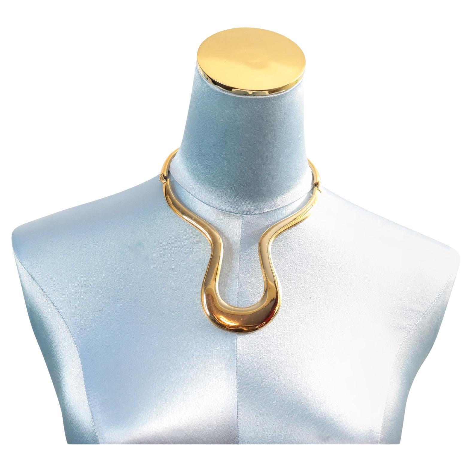 Vintage Alexis Kirk Collana girocollo articolata in tonalità oro Circa 1980