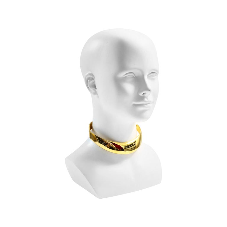 Artist Vintage Alexis Kirk Articulated Gold Tone Choker Necklace Circa 1980s For Sale