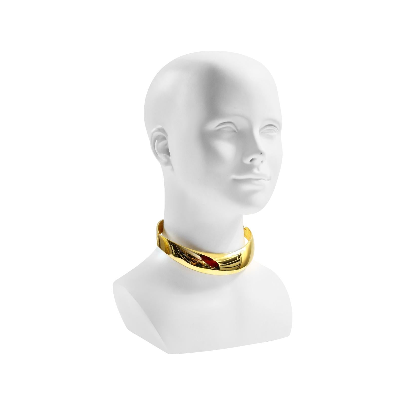 Artist Vintage Alexis Kirk Articulated Gold Tone Choker Necklace Circa 1980s For Sale