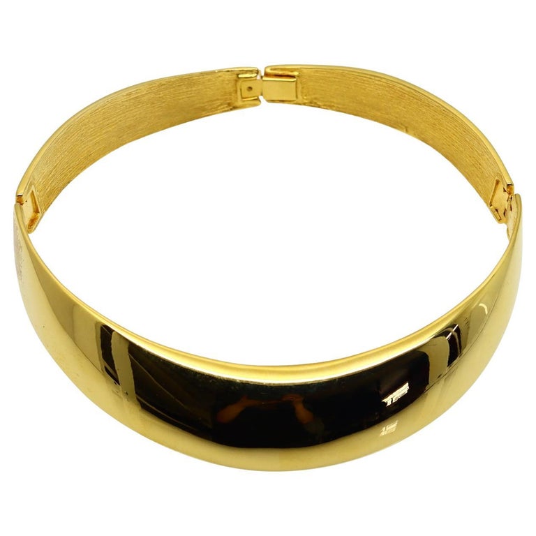 Vintage Alexis Kirk Articulated Gold Tone Choker Necklace Circa 1980s For Sale at 1stDibs
