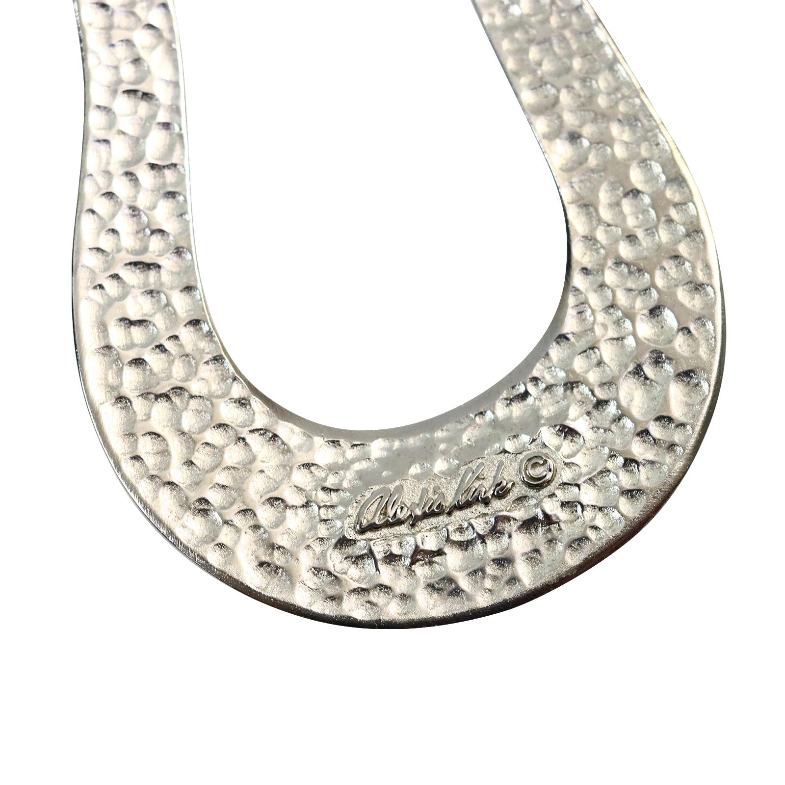 Vintage Alexis Kirk Articulated Silver Tone Choker Necklace Circa 1980s For Sale 2