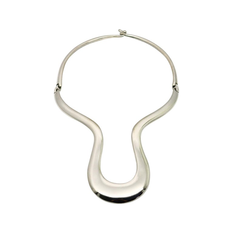 Vintage Alexis Kirk Articulated Silver Tone Choker Necklace Circa 1980s For Sale 1