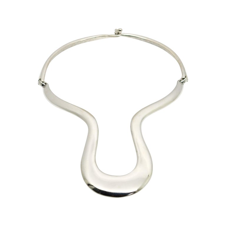 Vintage Alexis Kirk Articulated Silver Tone Choker Necklace Circa 1980s For Sale 3