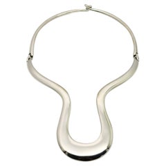 Vintage Alexis Kirk Articulated Silver Tone Choker Necklace