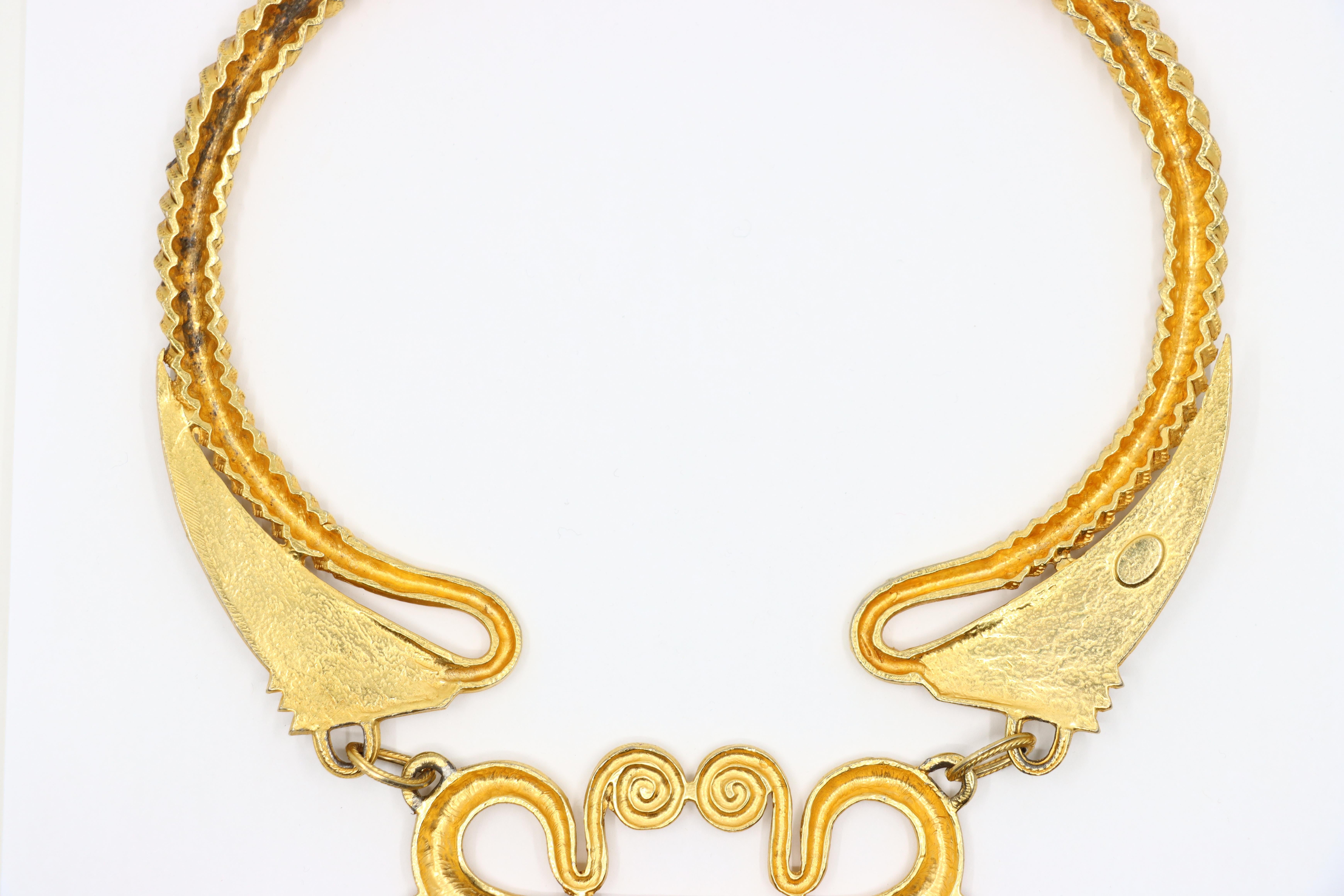 Vintage Alexis Kirk Gold Tone Festoon Bib Choker For Sale 6