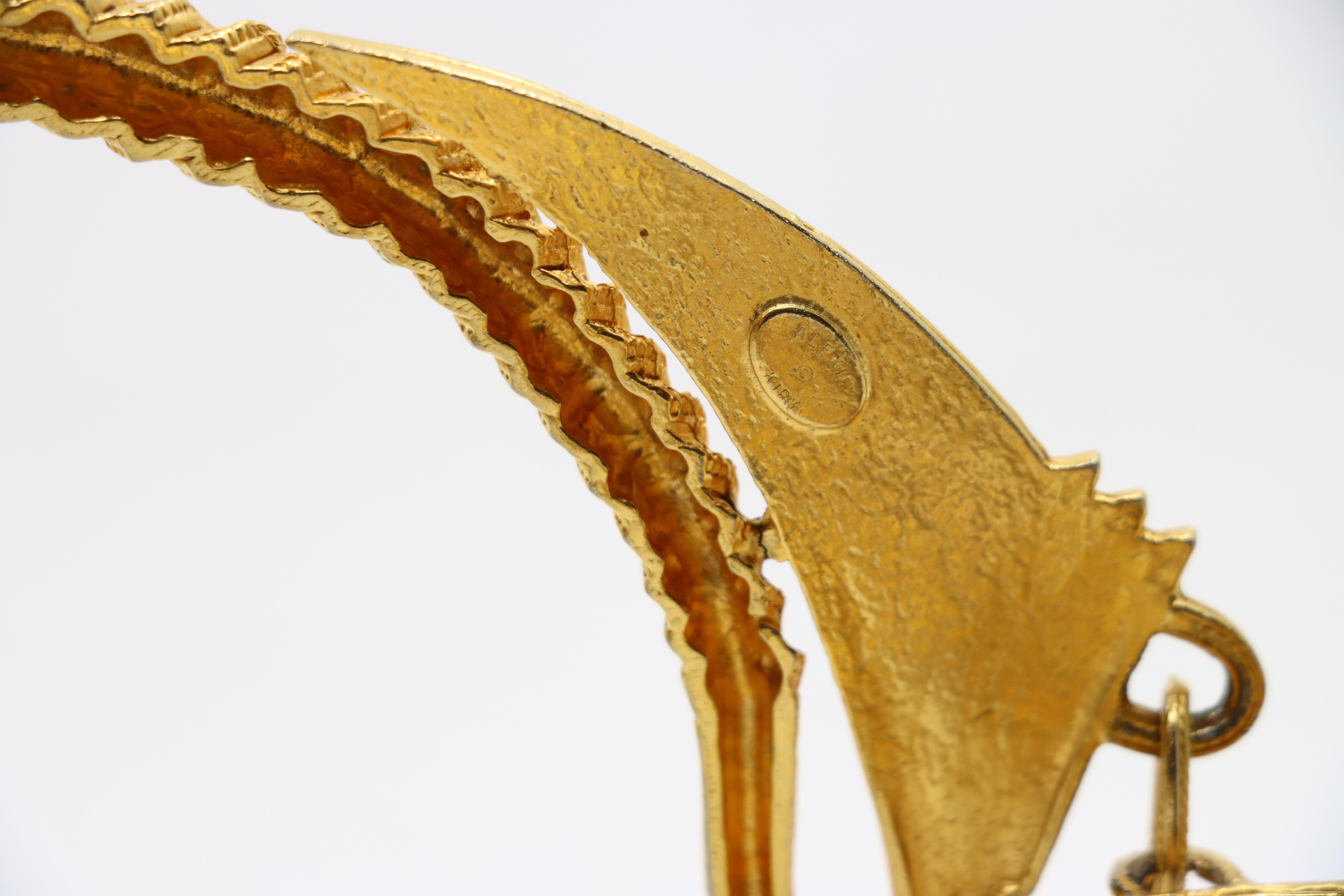 Vintage Alexis Kirk Gold Tone Festoon Bib Choker For Sale 7