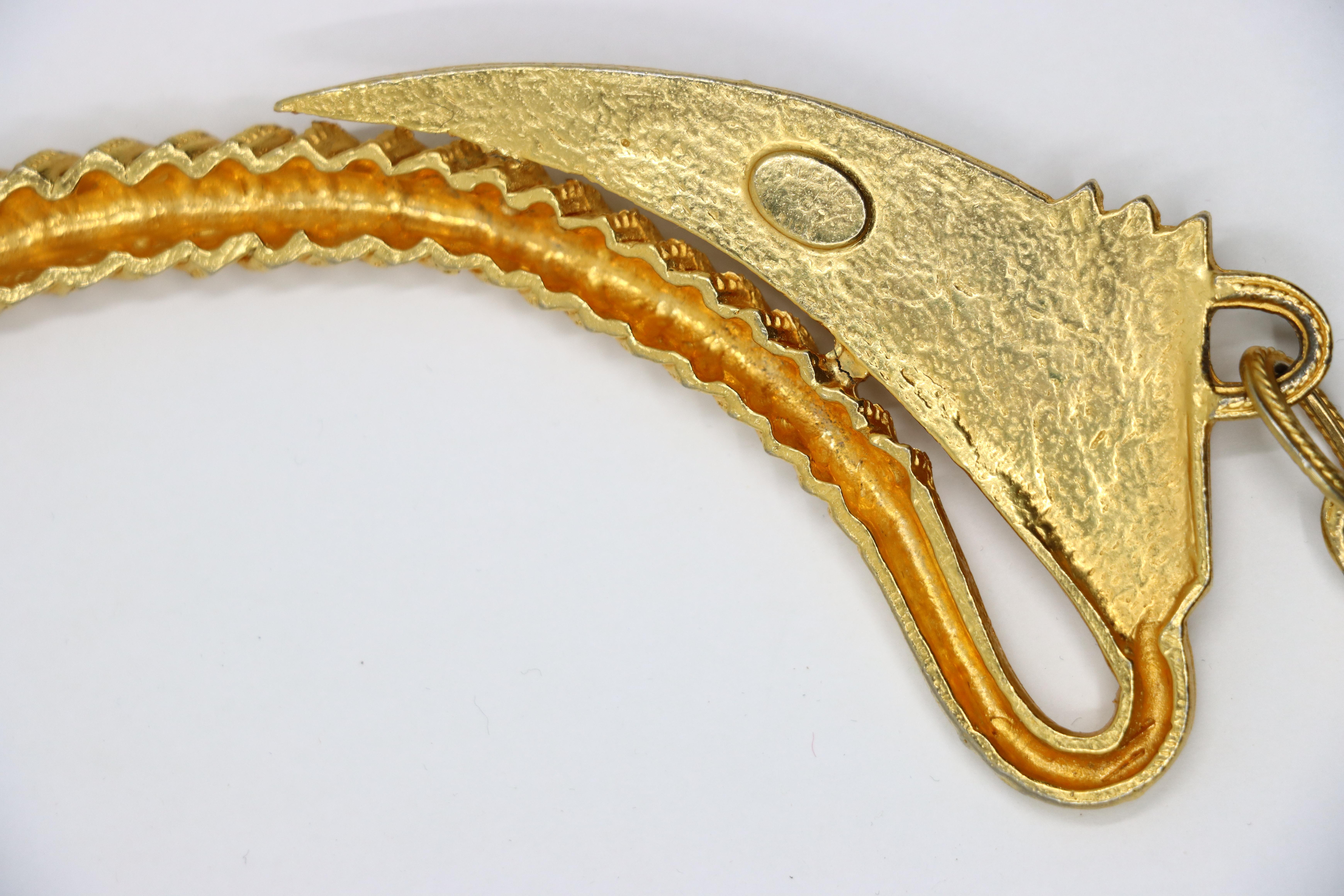 Vintage Alexis Kirk Gold Tone Festoon Bib Choker For Sale 8