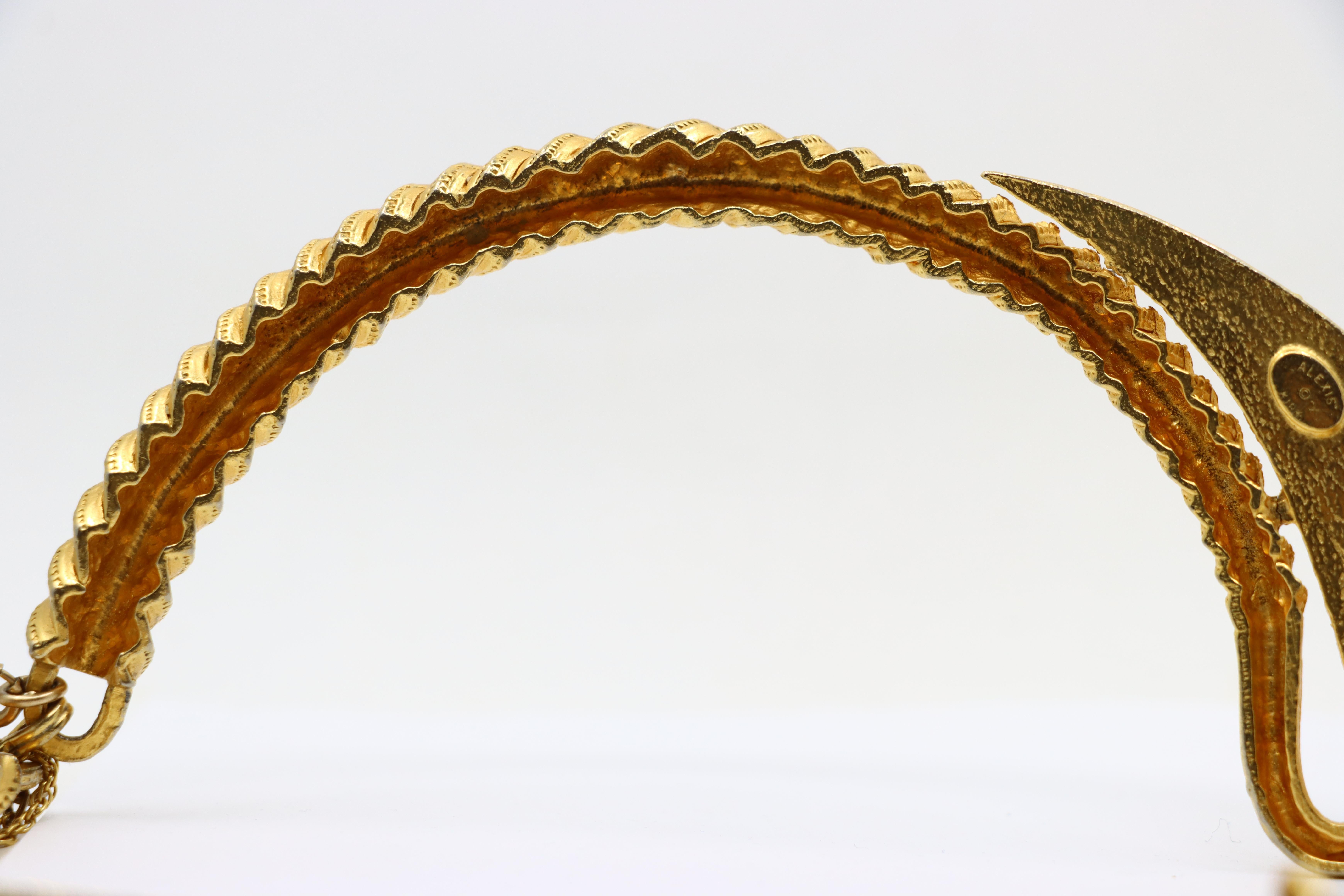Vintage Alexis Kirk Gold Tone Festoon Bib Choker For Sale 9