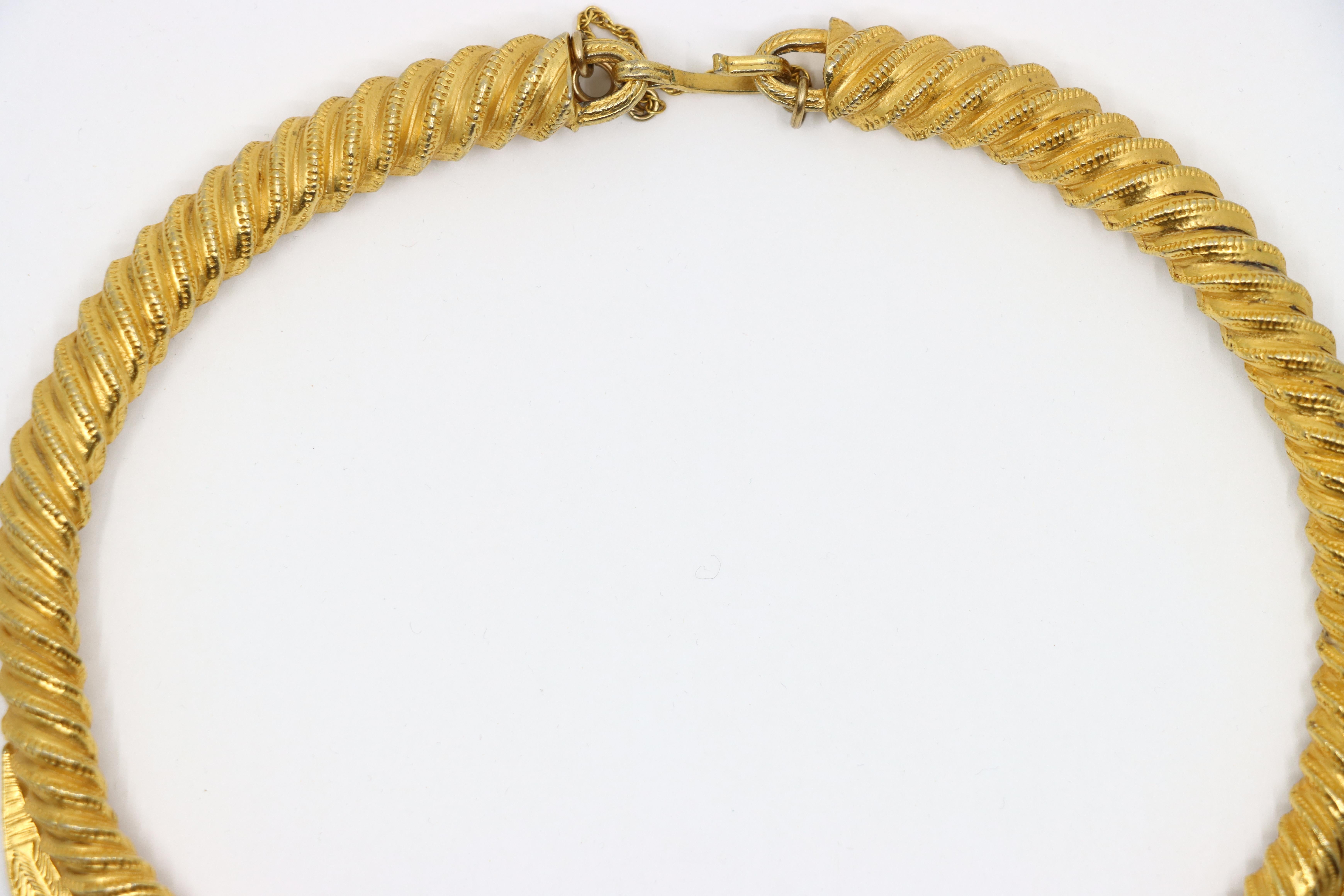 Vintage Alexis Kirk Gold Tone Festoon Bib Choker For Sale 1