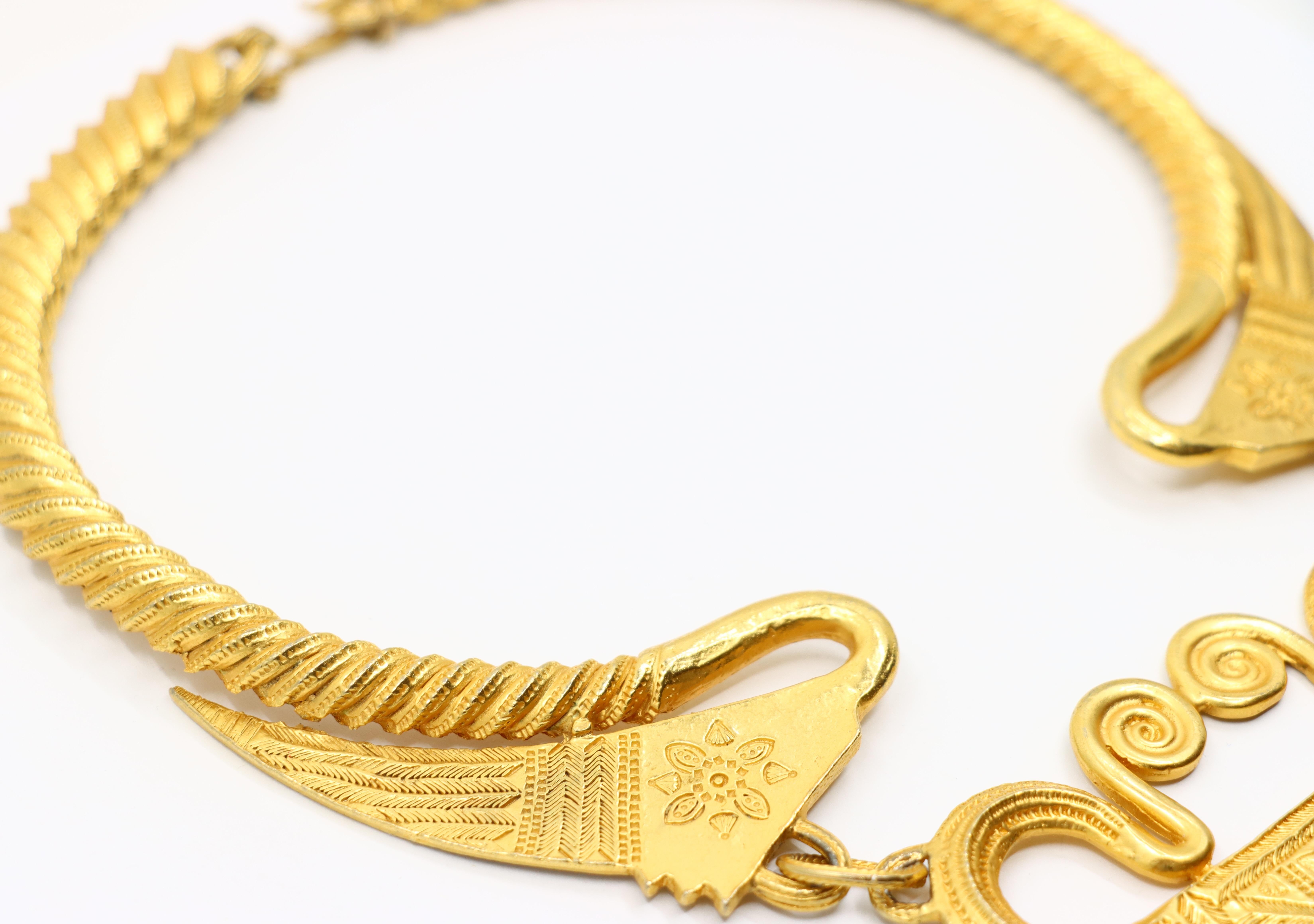 Vintage Alexis Kirk Gold Tone Festoon Bib Choker For Sale 2