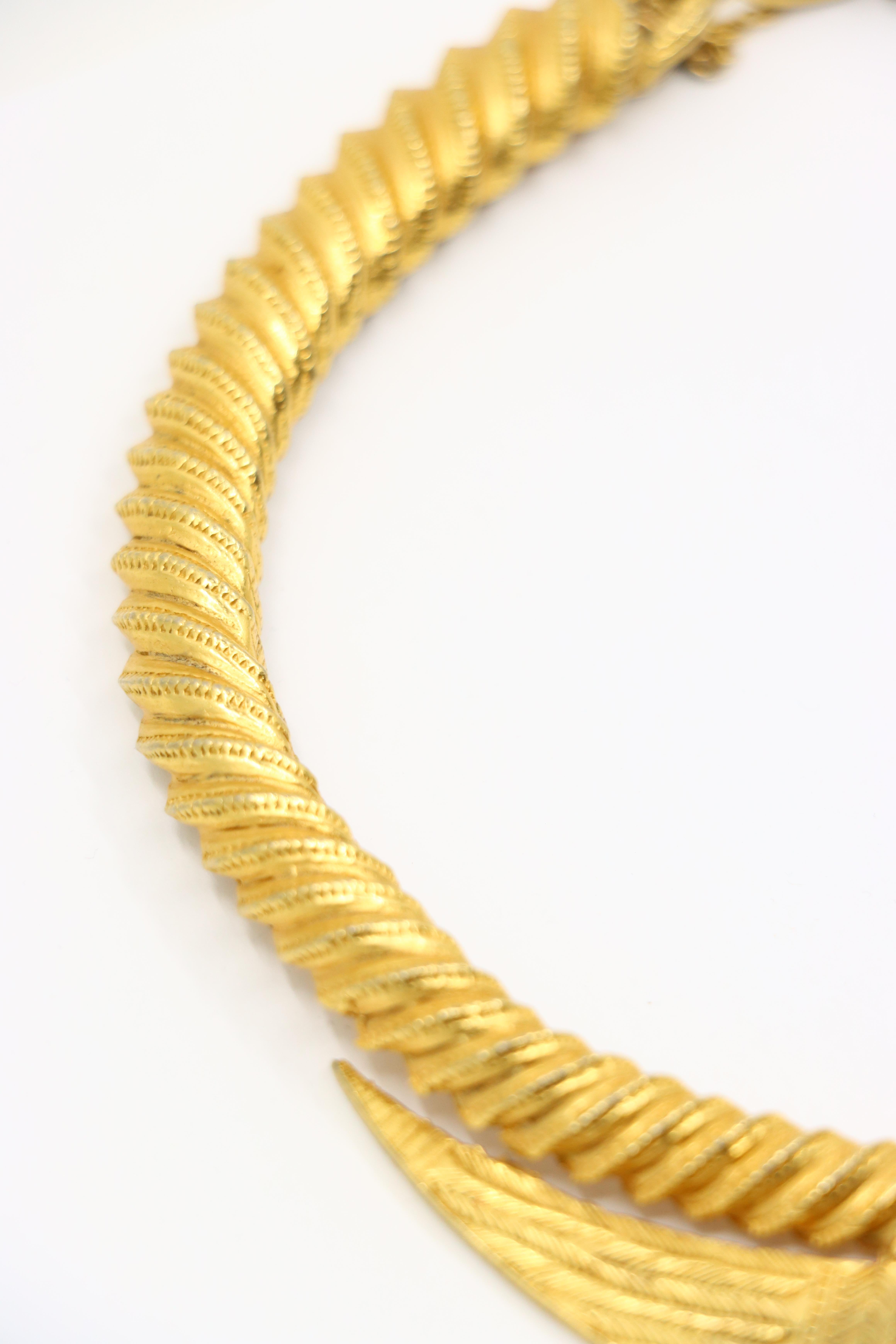 Vintage Alexis Kirk Gold Tone Festoon Bib Choker For Sale 3