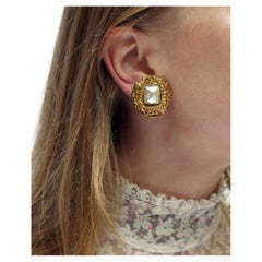 Vintage Alexis Lahellec Gold and Pearl Earrings