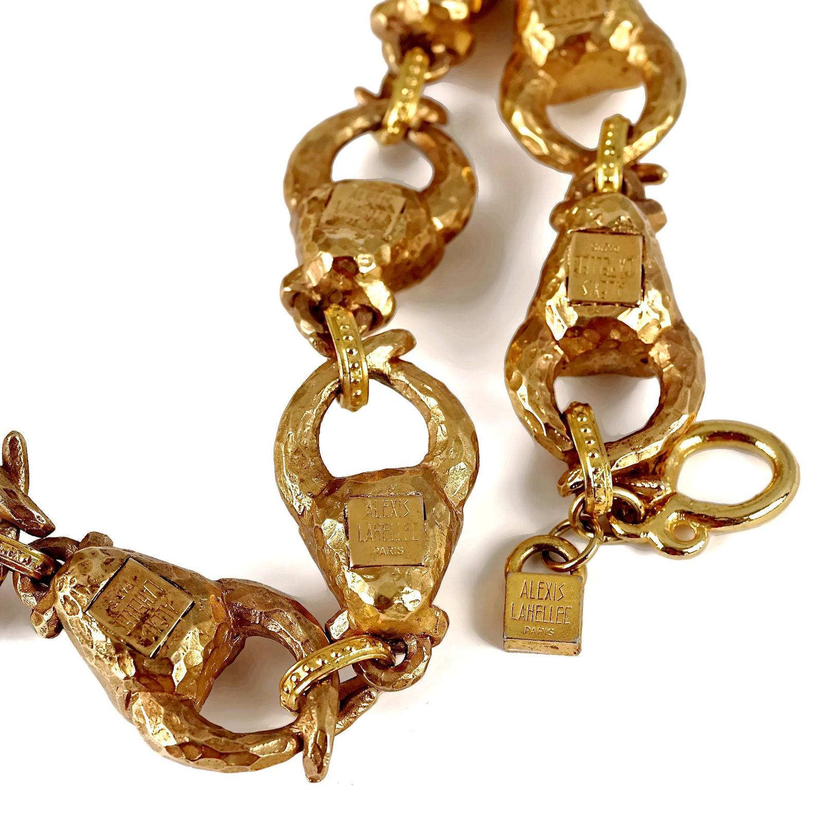Vintage ALEXIS LAHELLEC PARIS Hammered Claw Choker Necklace For Sale 3