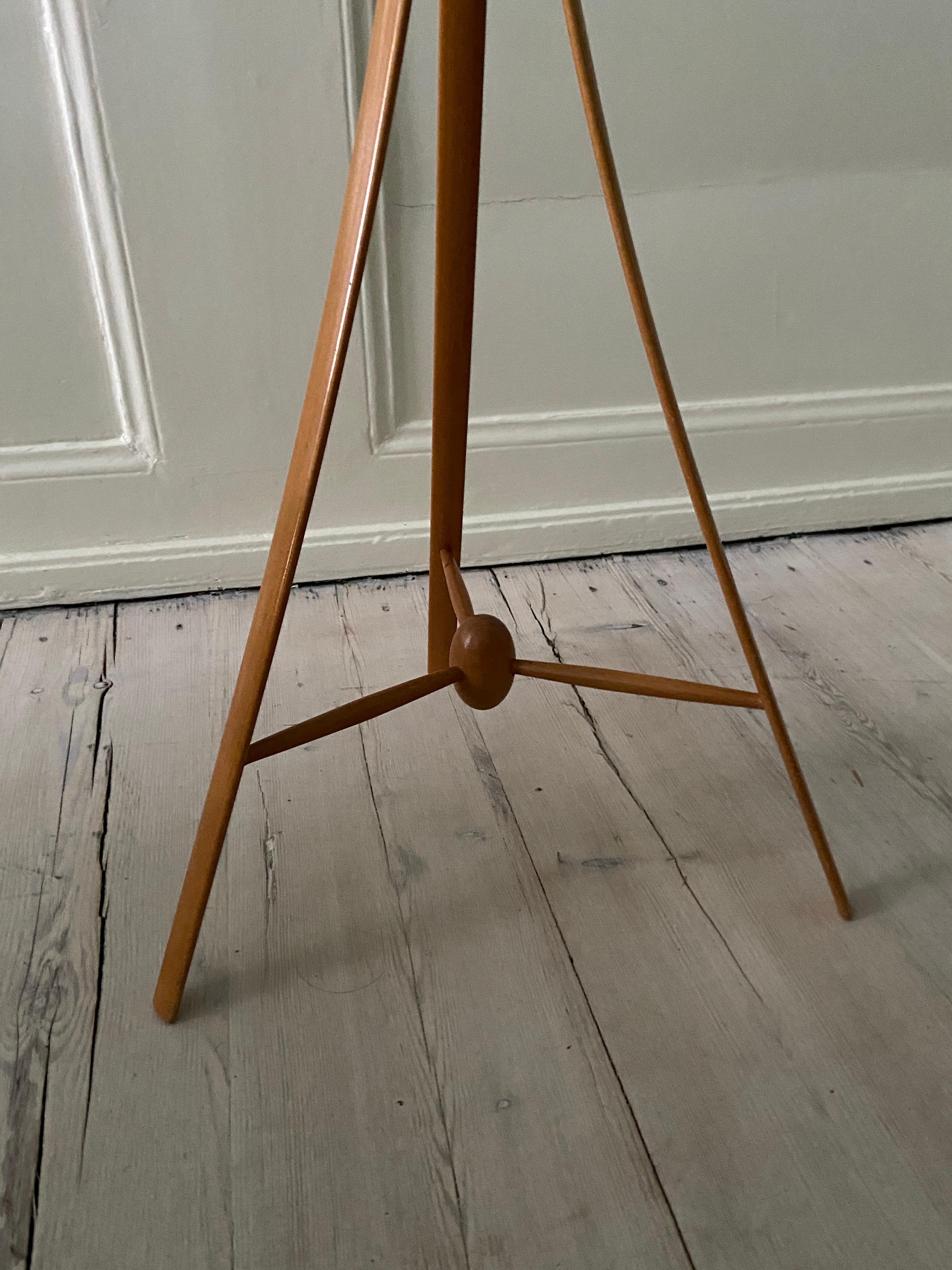 Vintage Alf Svensson Floor Lamp in Birch with Customized Shade, Sweden, 1950s For Sale 2