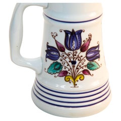Vintage Alfoldi Porcelain Hungary Hand Painted Pitcher Vase