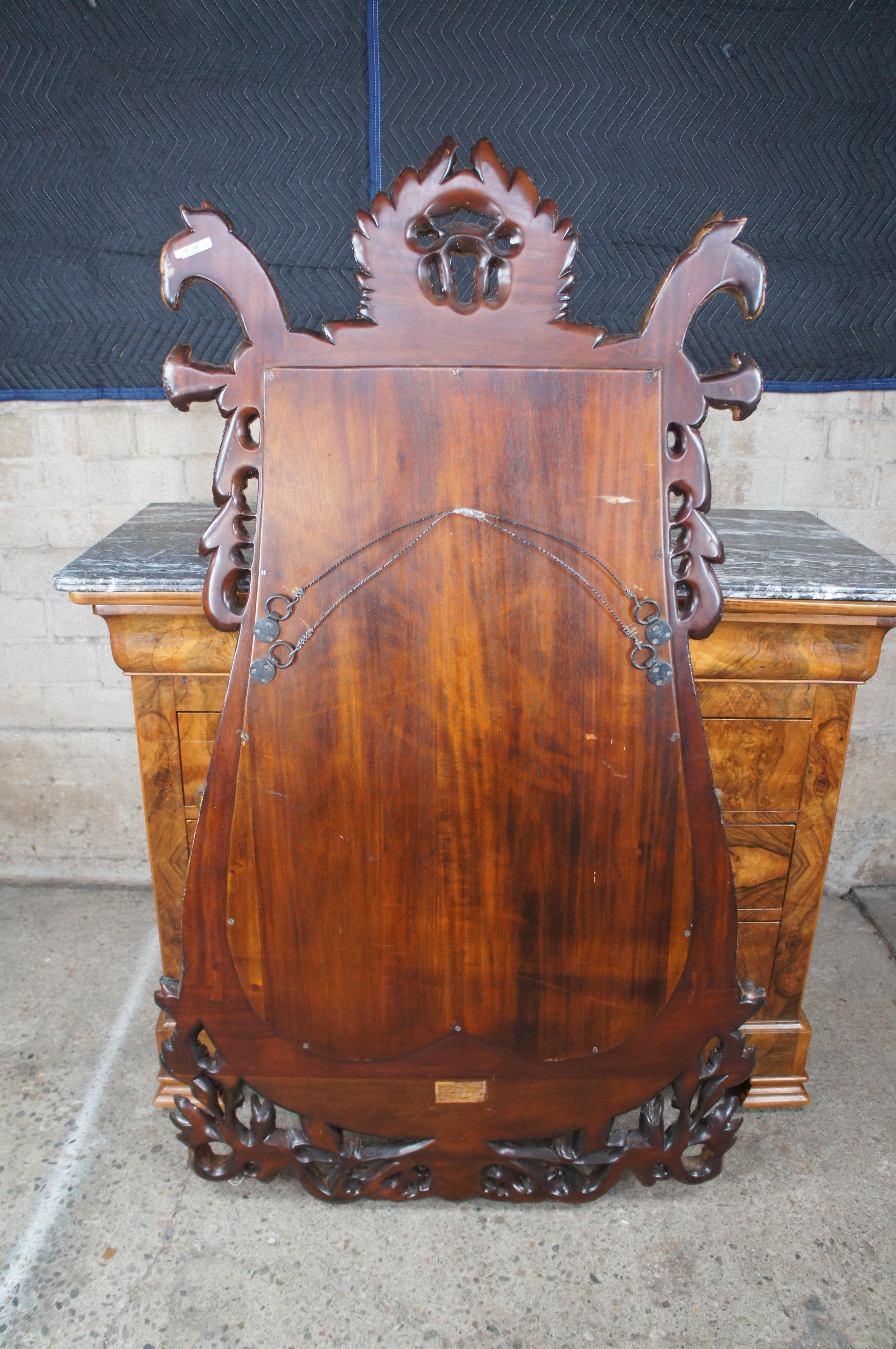 Miroir mural lyre figuratif français de style Louis XVI en acajou vintage Alfonso Marina en vente 7