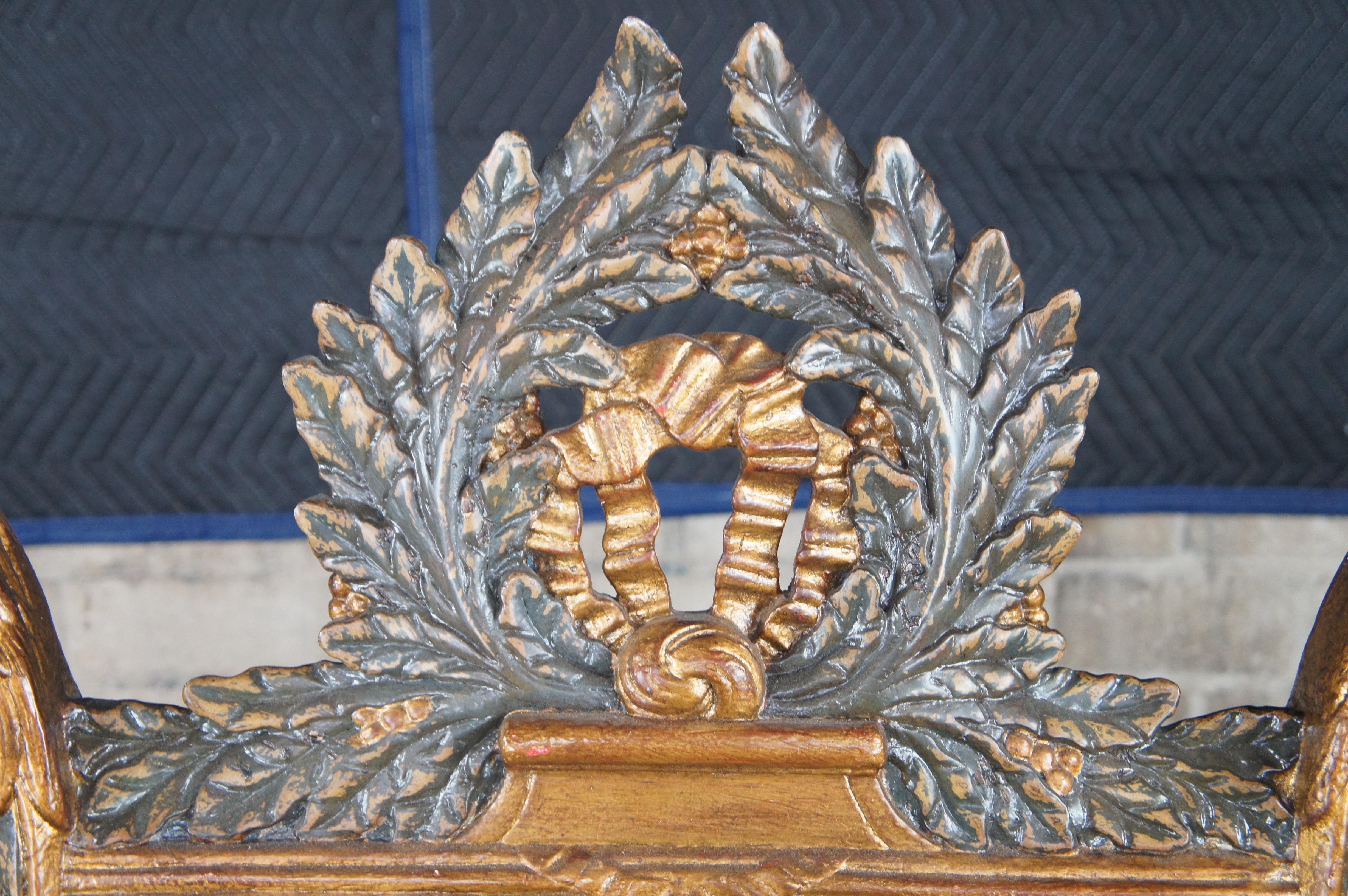 20ième siècle Miroir mural lyre figuratif français de style Louis XVI en acajou vintage Alfonso Marina en vente