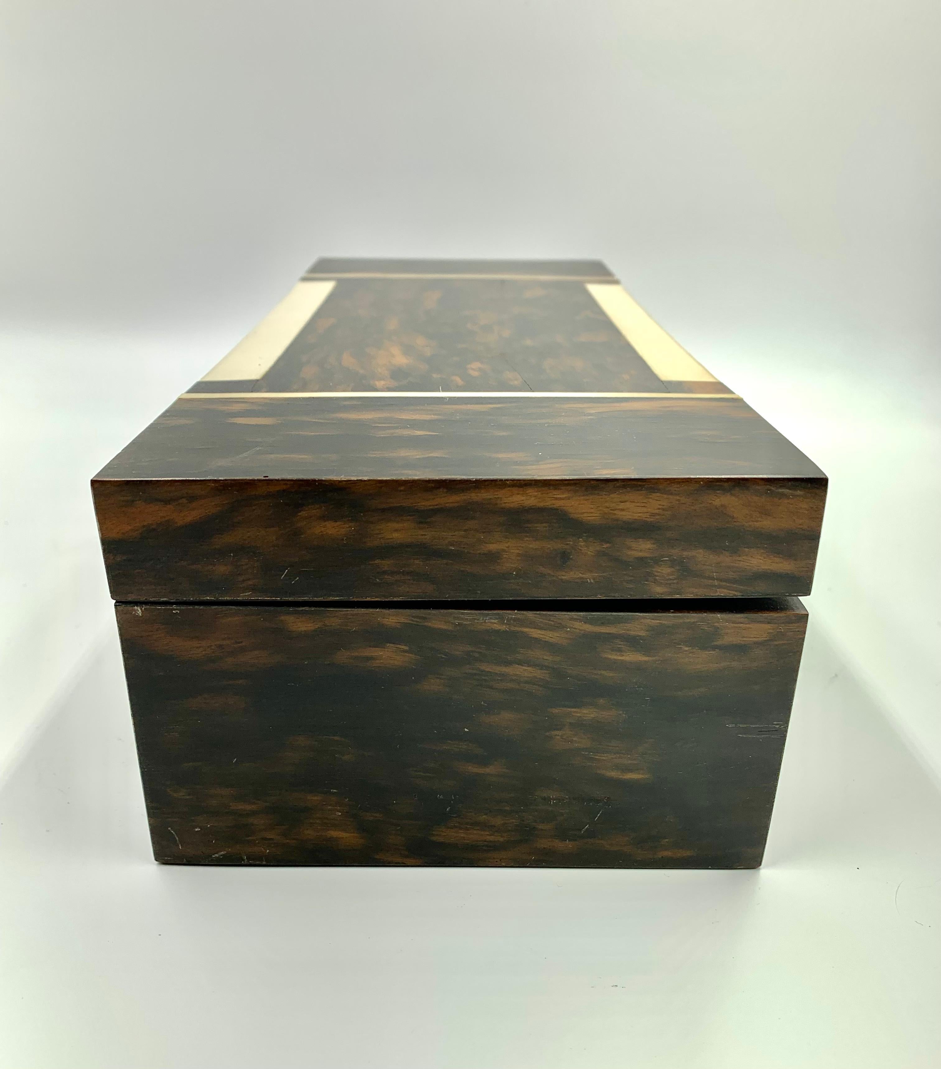 Vintage Alfred Dunhill Paris Coromandel Exotic Wood Game Box For Sale 3