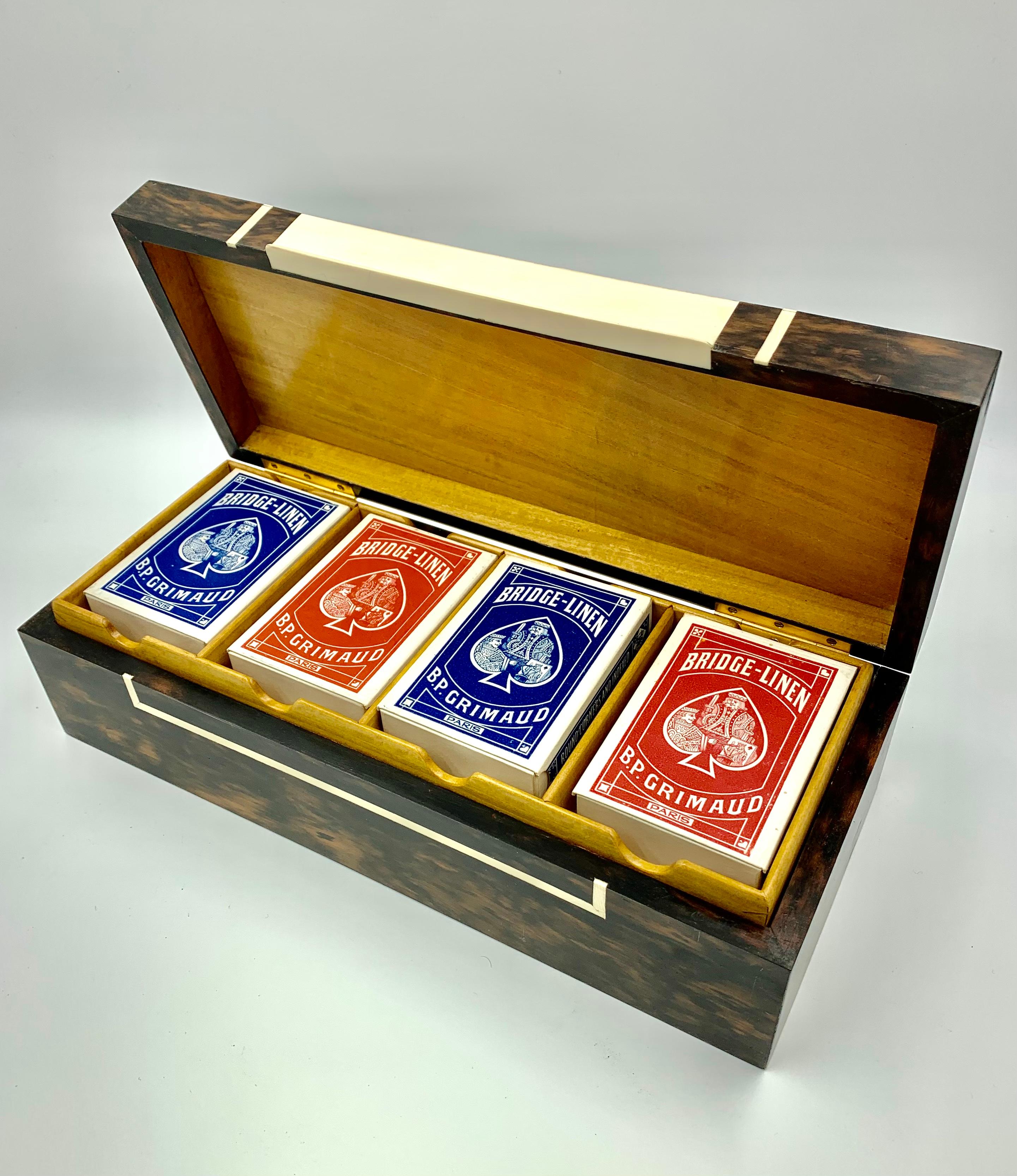 Boîte de jeu vintage en bois exotique Coromandel Paris d'Alfred Dunhill en vente 9