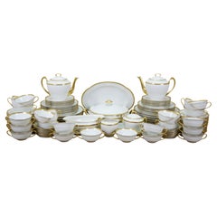 Vintage Alfred Lanternier French Limoges 99 Pc Gold Encrusted China Dinnerware