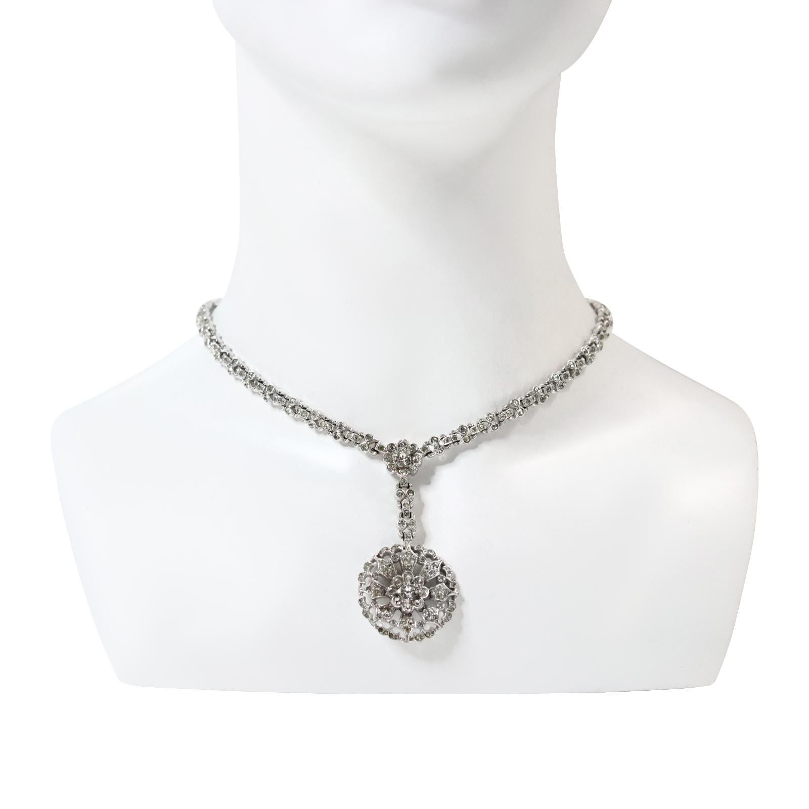 Women's or Men's Vintage Alfred Phillipe Trifari  Drop Necklace Circa Circa 1940's For Sale