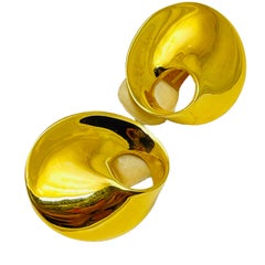 Vintage ALFRED SUNG signed gold designer clip on earrings