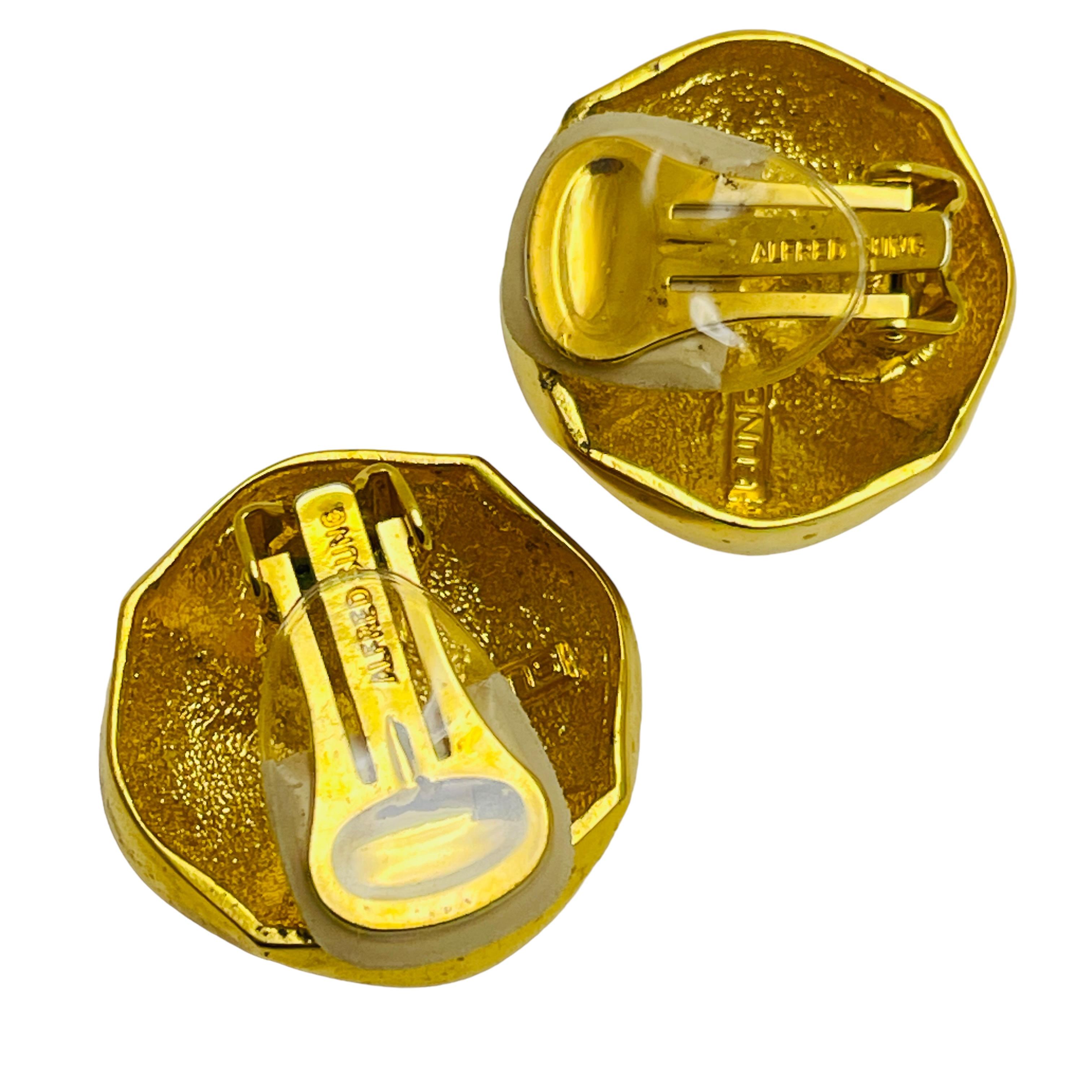 Orecchini a clip d'oro firmati ALFRED SUNG d'epoca In condizioni buone in vendita a Palos Hills, IL