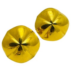 Vintage ALFRED SUNG signed gold designer clip on earrings