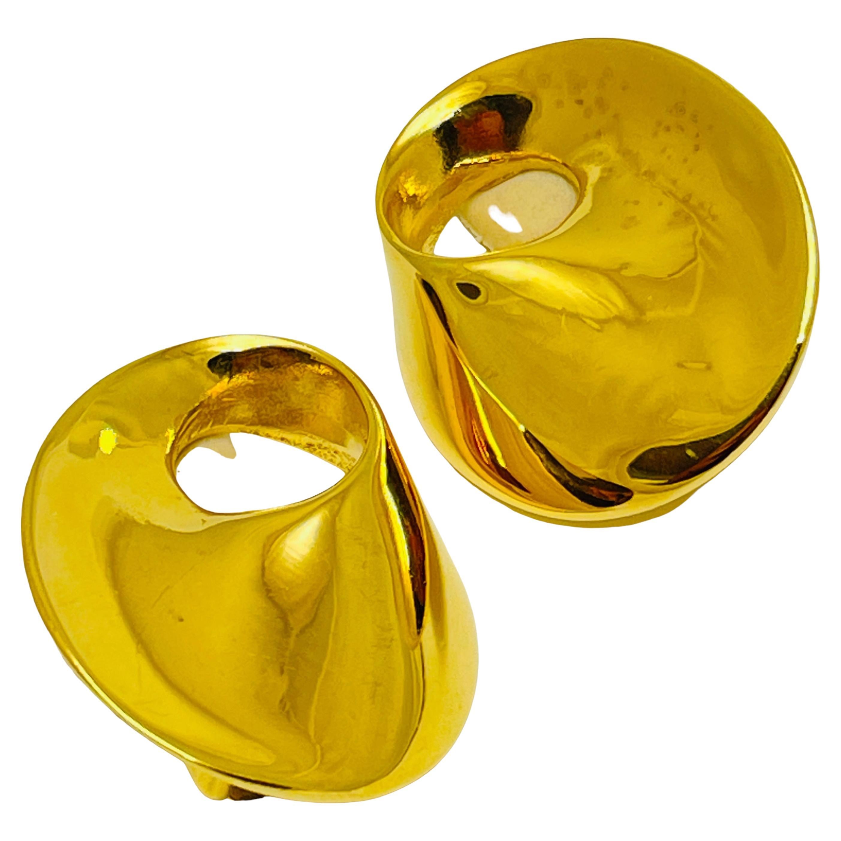 Orecchini a clip d'oro firmati ALFRED SUNG d'epoca