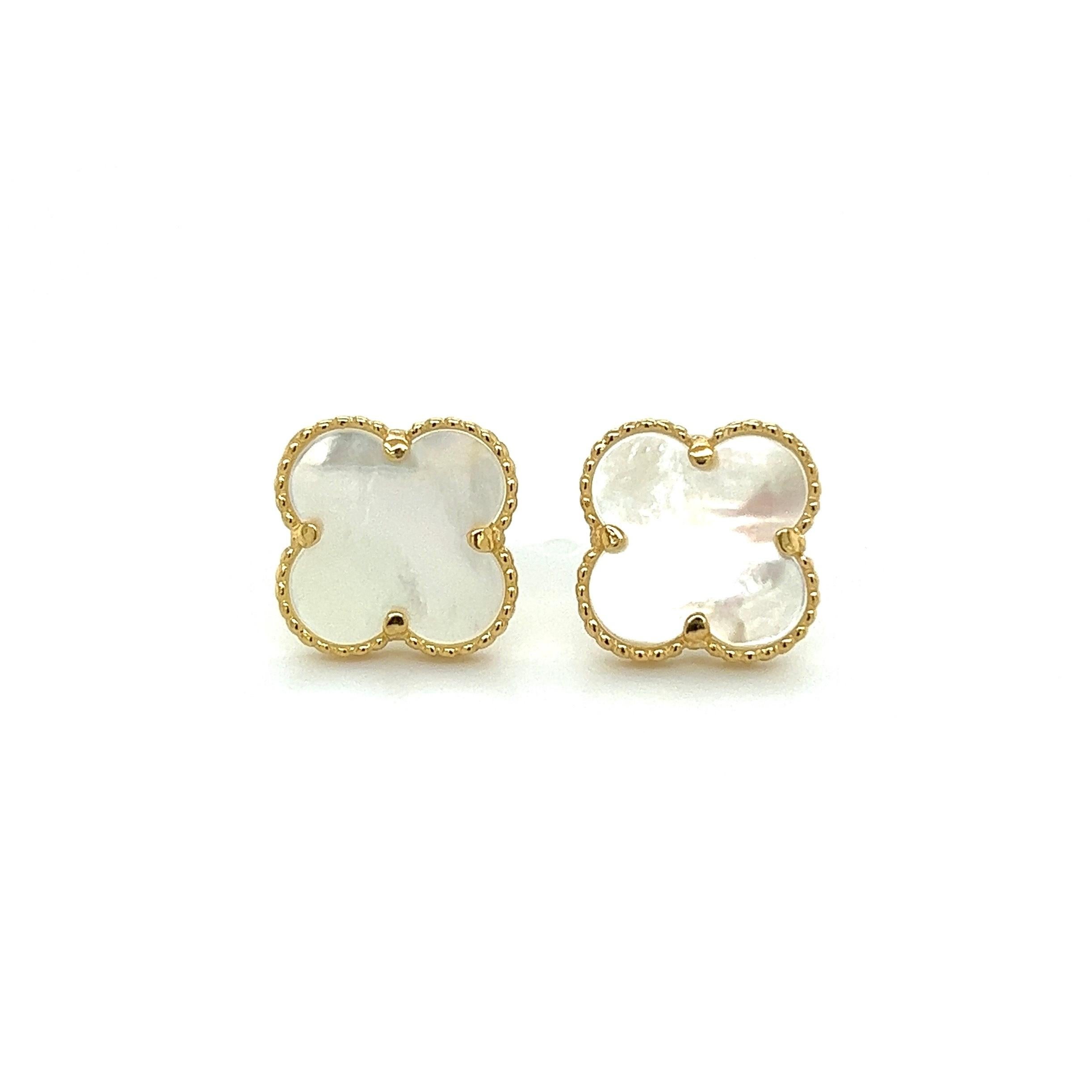 clover earrings gold