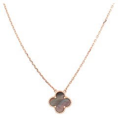 Collar con colgante «Vintage Alhambra» en oro rosa de 18 quilates y nácar gris