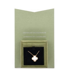 Collier avec pendentif « Alhambra » vintage, en or jaune 18 carats et nacre