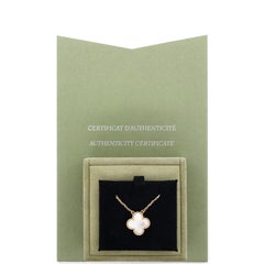 Vintage Alhambra Pendant Necklace 18K Yellow Gold and Mother of Pearl