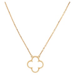 Vintage Alhambra Pendant Necklace 18K Yellow Gold and Mother of Pearl