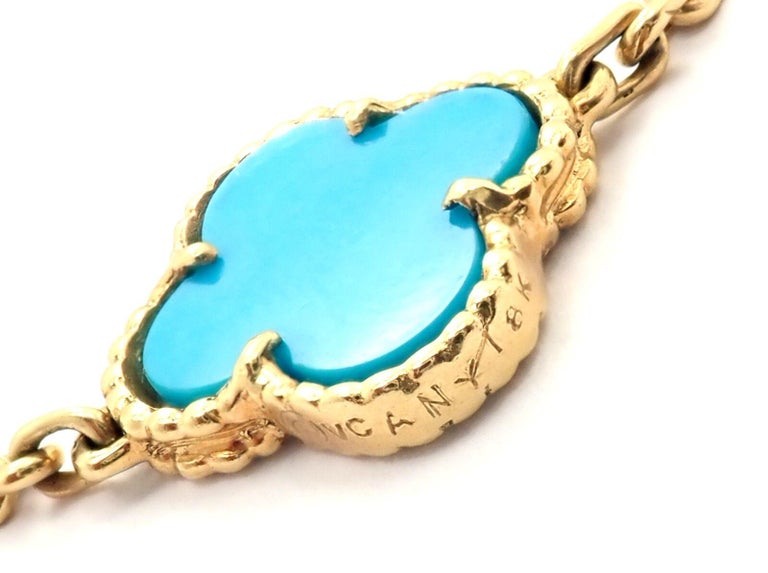 Van cleef turquoise alhambra necklace online