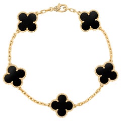 Vintage Alhambra Van Cleef & Arpels Bracelet 5 Motifs Onyx