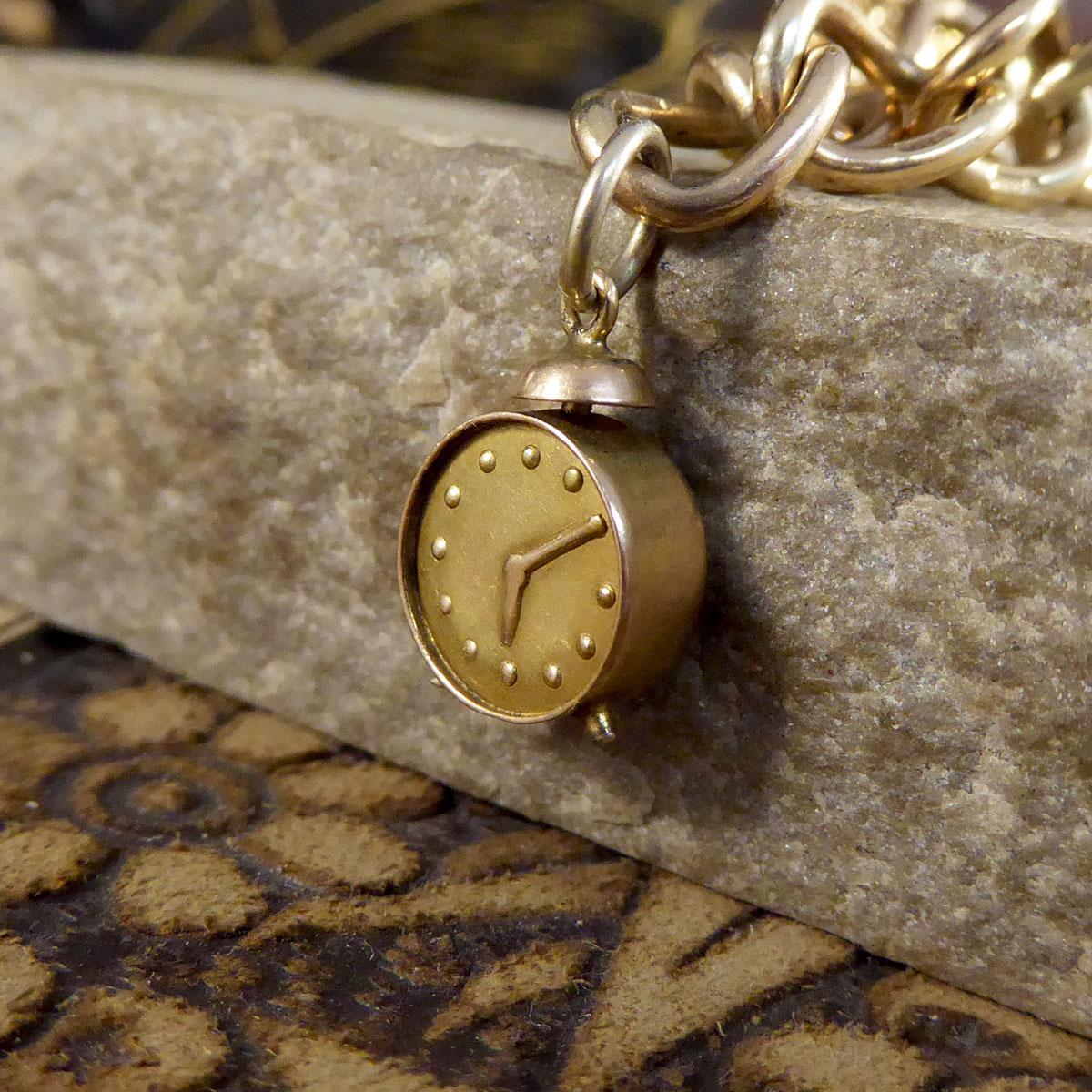 Retro Vintage Alice in Wonderland Themed Charm Bracelet in 9ct Yellow Gold