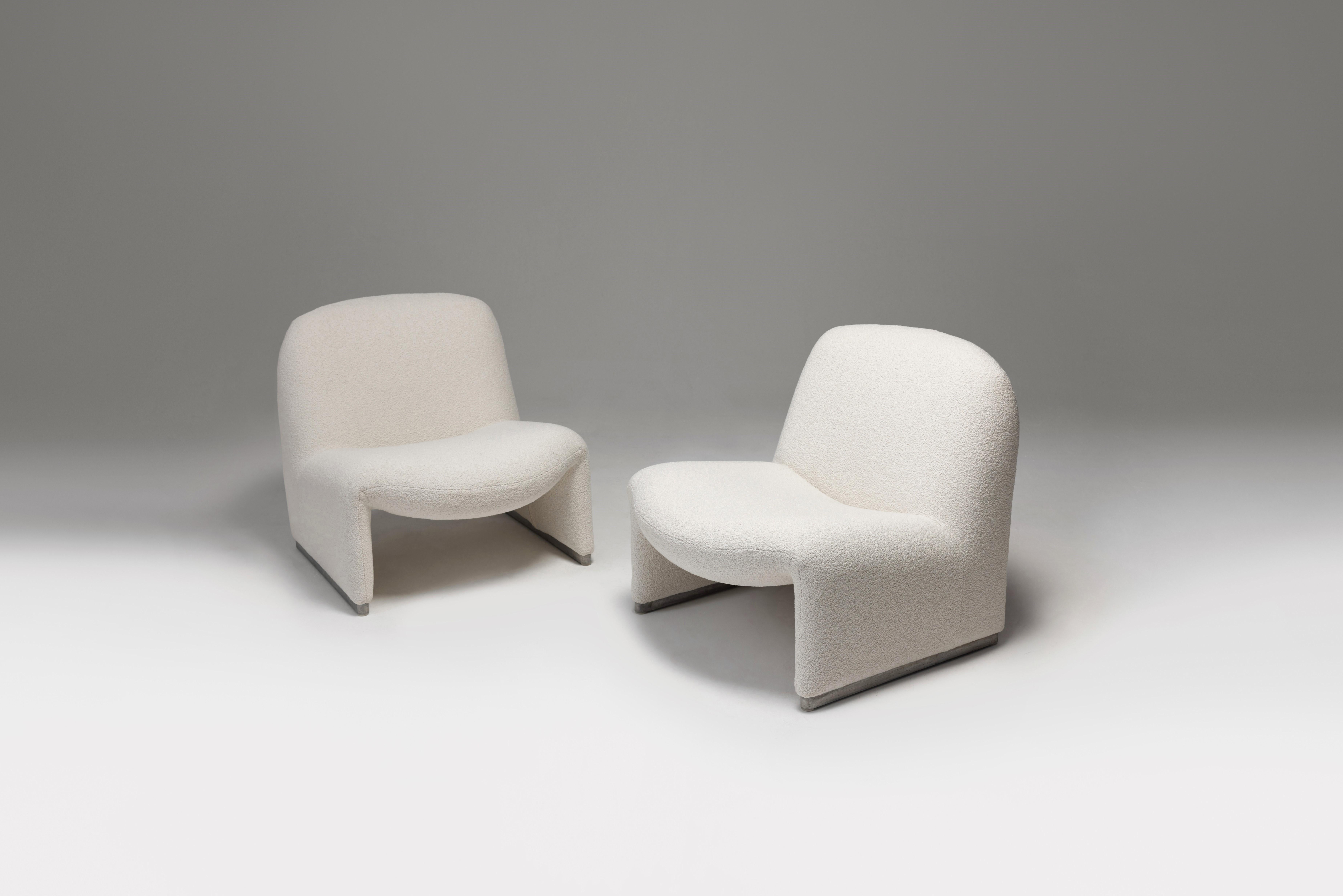 Vintage-Stühle „Alky“ aus cremefarbenem Stoff von Giancarlo Piretti für Artifort, 1970er Jahre (Moderne der Mitte des Jahrhunderts) im Angebot