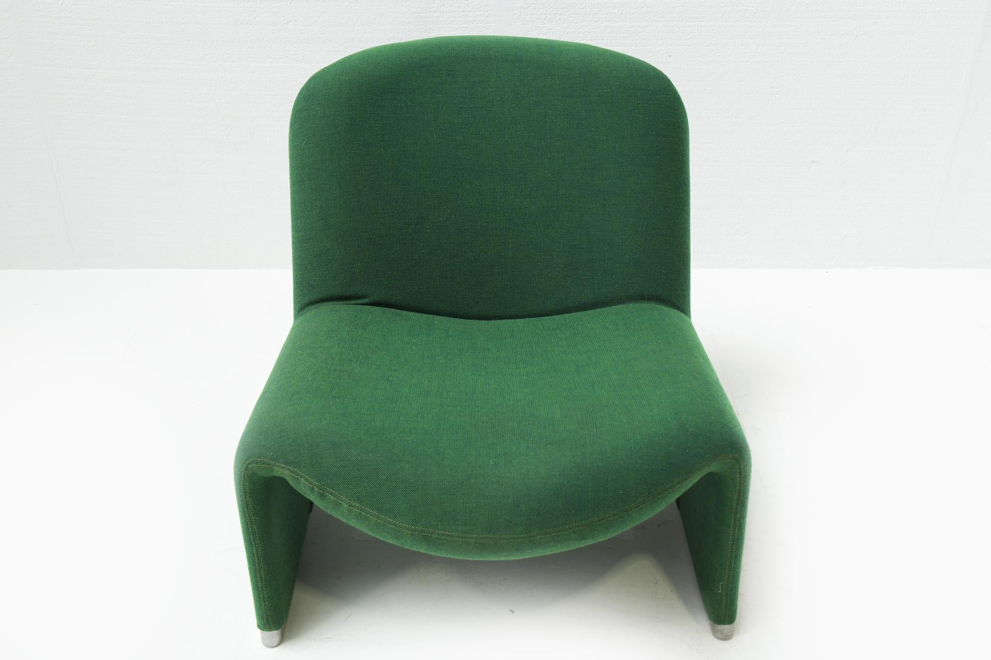 20th Century Vintage Alky chairs in original green fabric by Giancarlo Piretti for Castelli