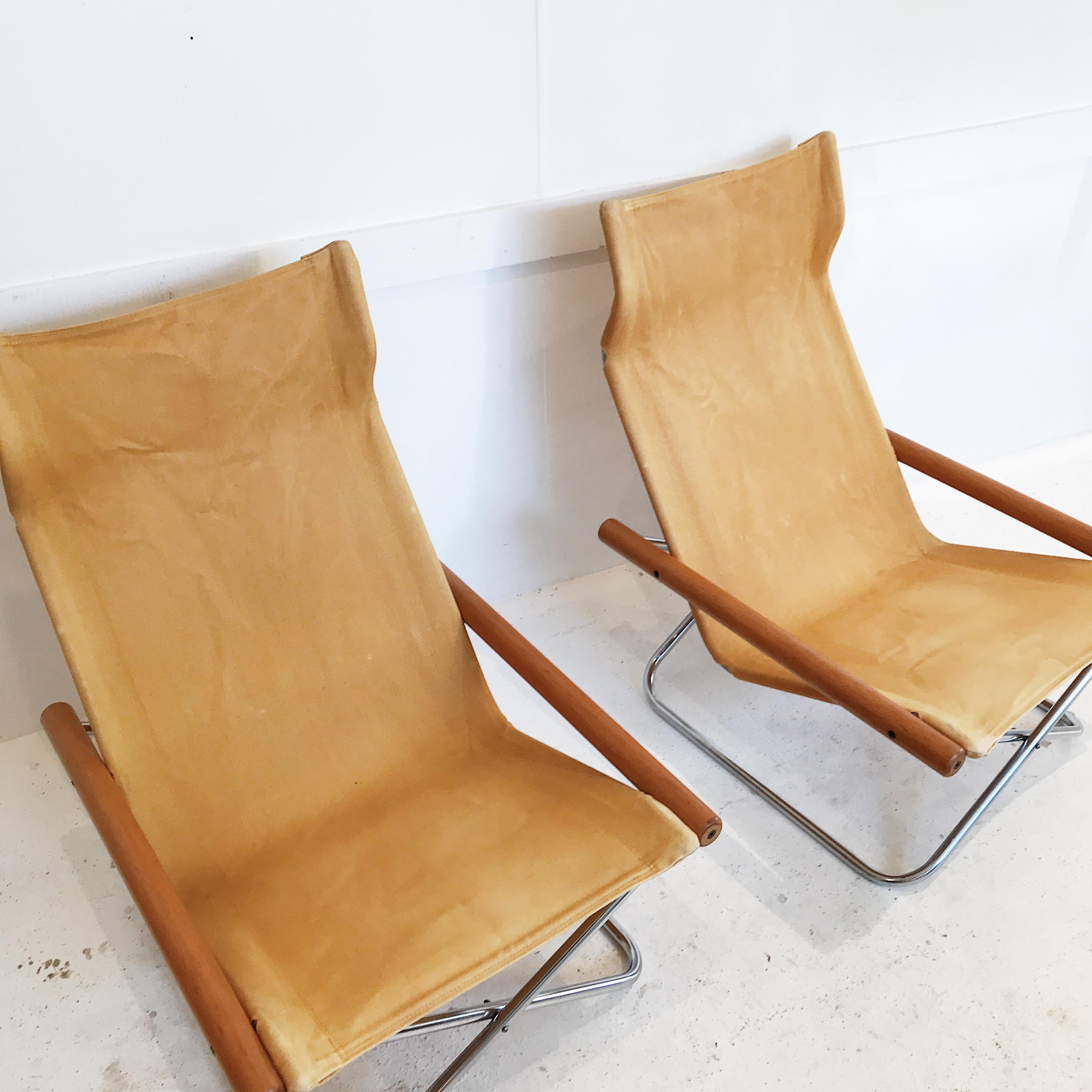 Vintage All Original Pair of NY Chairs Designed by Takeshi Nii for Trend Pacific 1