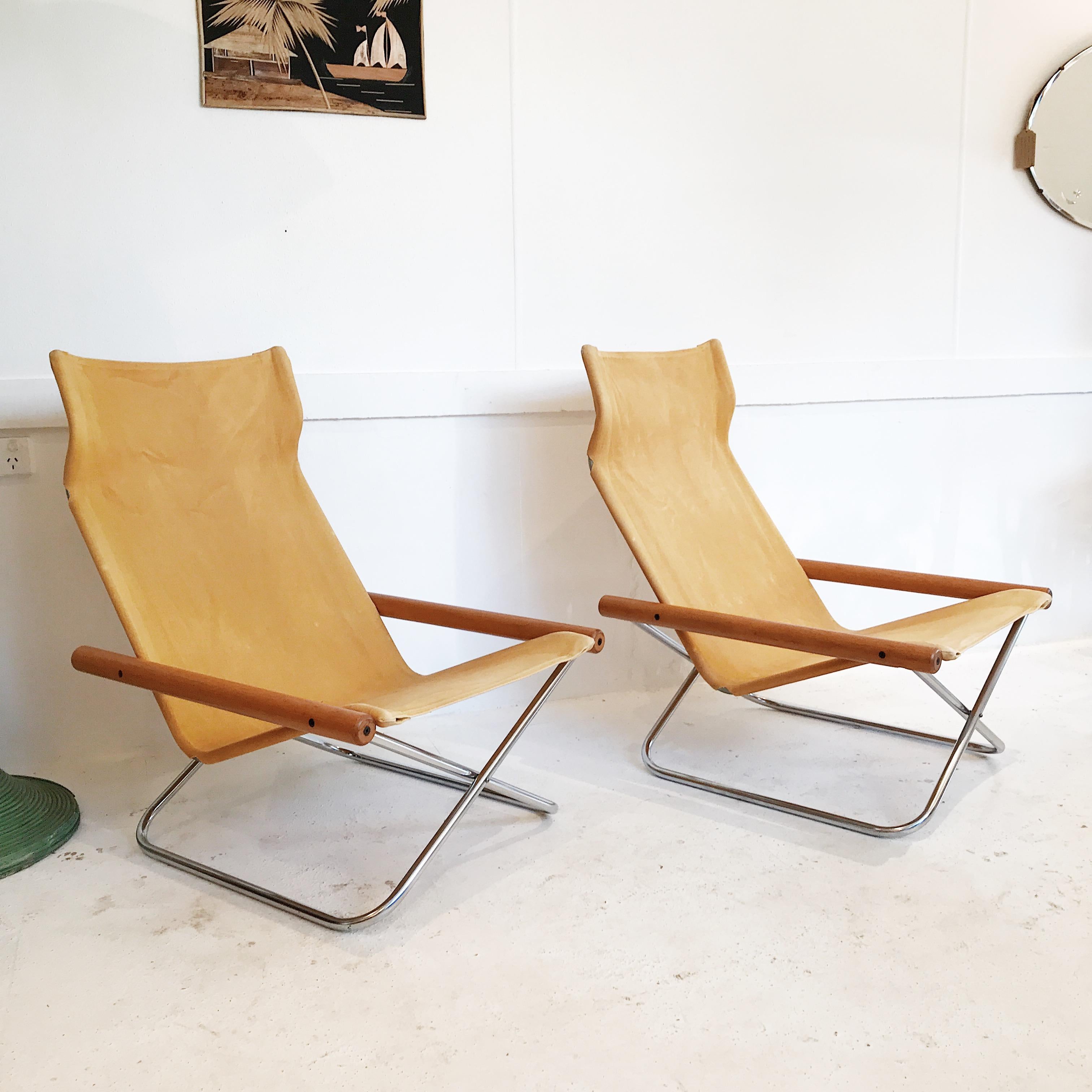 Vintage All Original Pair of NY Chairs Designed by Takeshi Nii for Trend Pacific 8