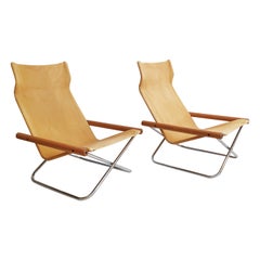 Vintage All Original Pair of NY Chairs Designed by Takeshi Nii for Trend Pacific
