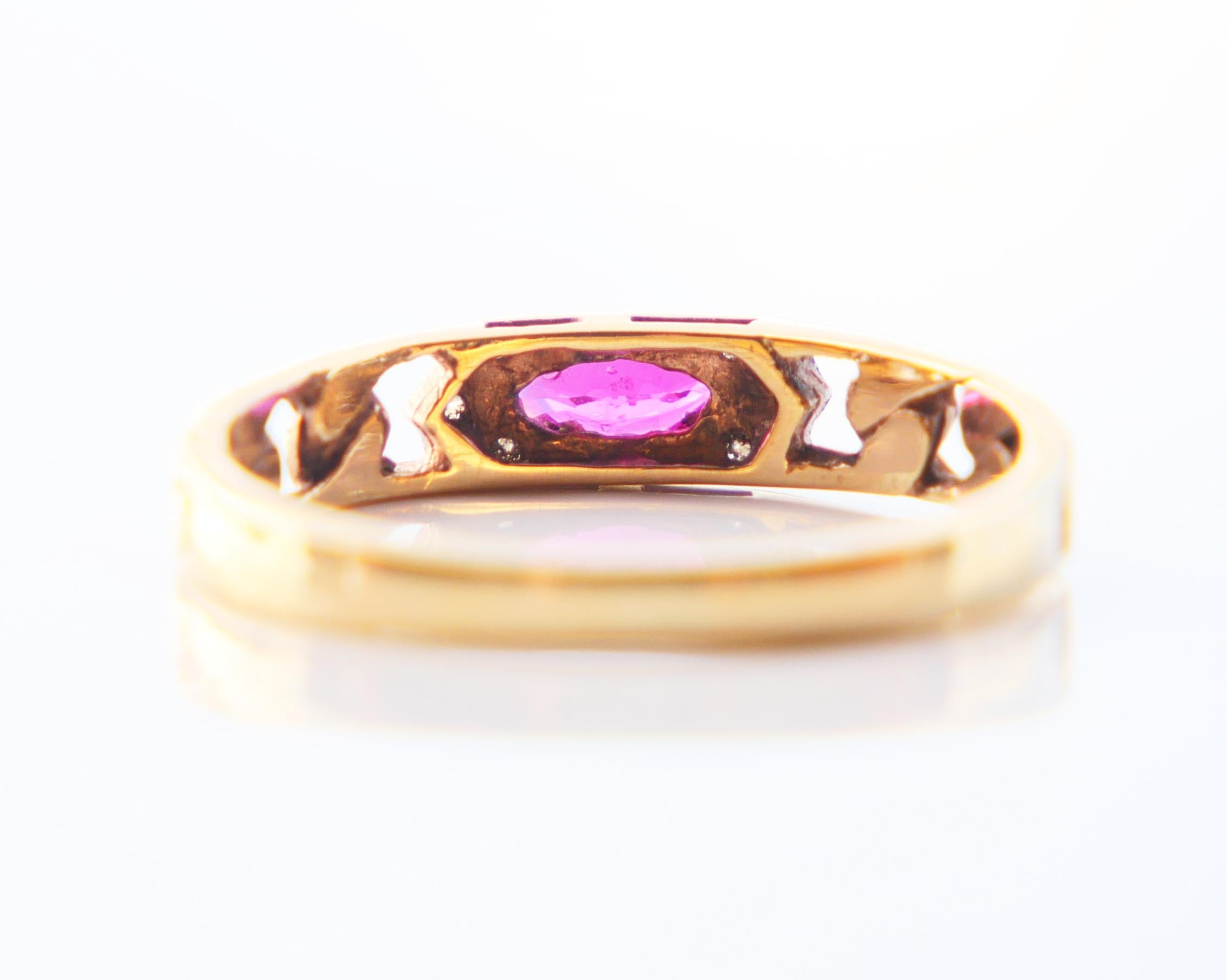 Vintage All Seeing Eye Ring Rubin Diamanten massiv 18K Gold ØUS7 / 2.3 gr. im Angebot 5