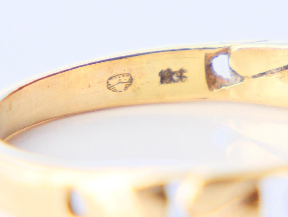 Vintage See One Ring Ruby Diamonds solid 18K Gold ØUS7 / 2.3 gr. en vente 9
