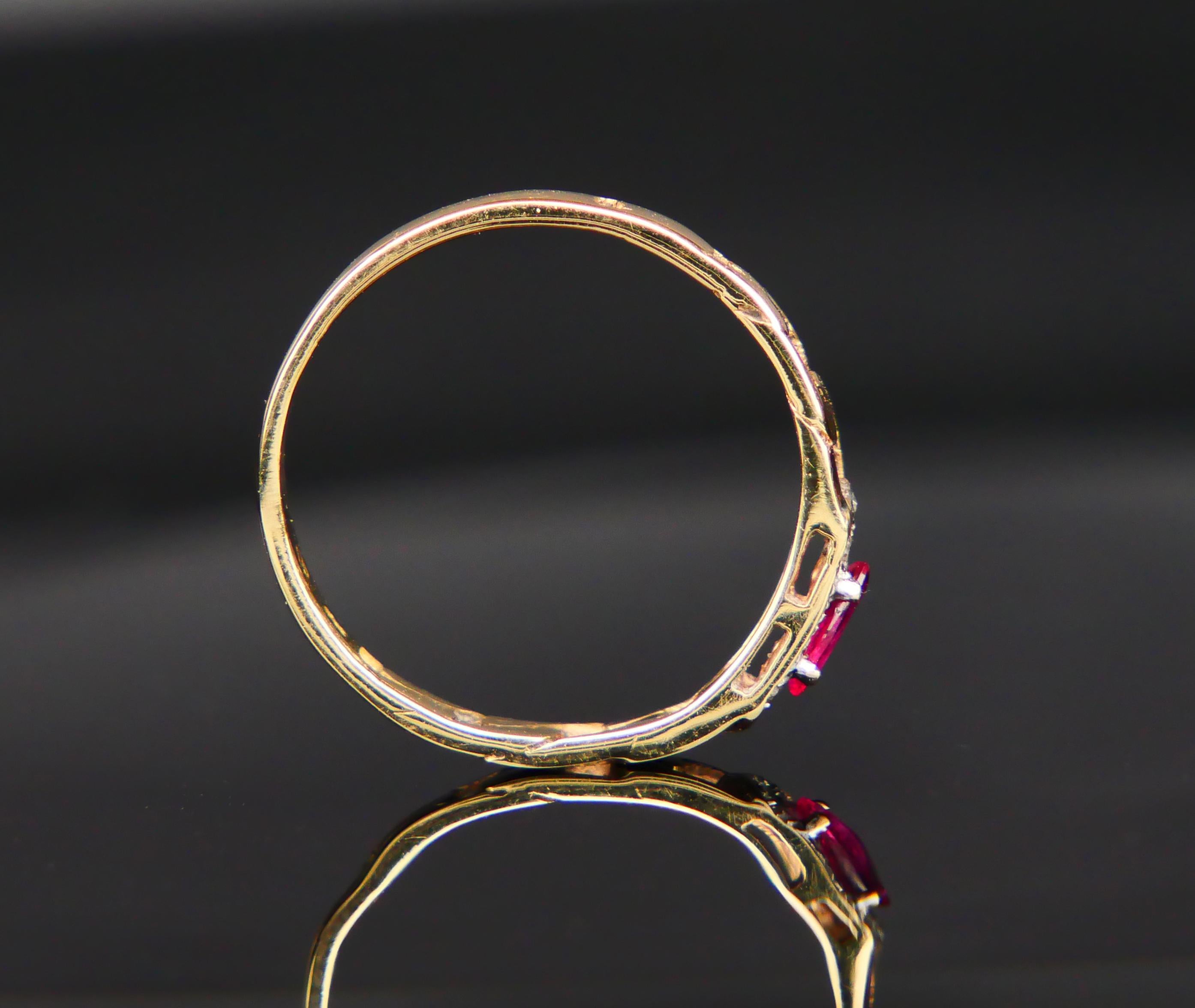 Vintage All Seeing Eye Ring Rubin Diamanten massiv 18K Gold ØUS7 / 2.3 gr. (Alteuropäischer Schliff) im Angebot